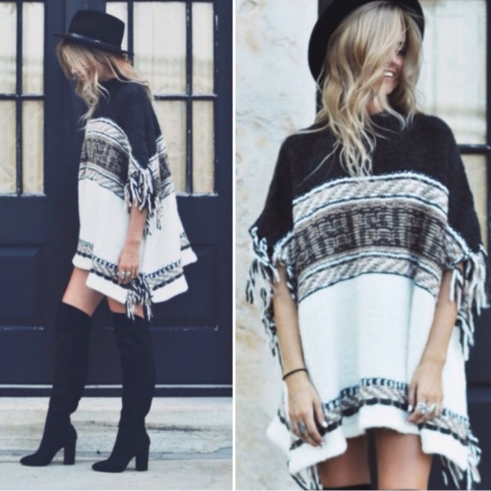 Free People Poncho Sweater